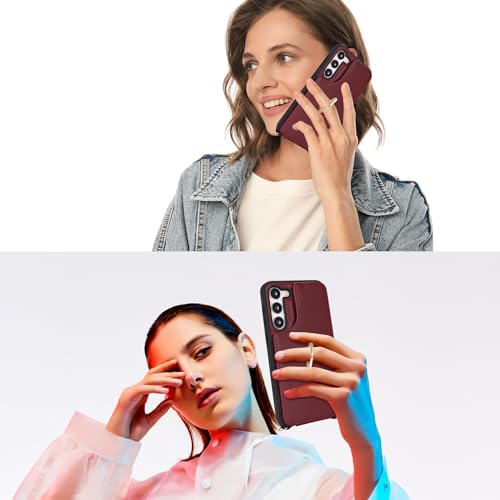 Galaxy S23 ケース ショルダー リング付き ストラップケース ショルダーケース ポシェット SC-51D docomo SCG19 au 楽天モバイル 対応 サムスンS23 galaxyケース SC51Dケース SCG19カバー エス23カバー サムスン ギャラクシーS23ケース 適用 case iCoverCase カードケース スタンド 斜め掛け 携帯カバー ワインレッド