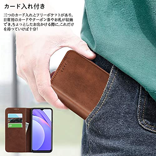 Galaxy A52 5G ケース 手帳型 SC-53B ケース docomo 対応 サムスン ギャラクシー A52 5G カバー A52 ケース galaxy SC53B ケース A525G スマホケース A52ケース 手帳型 適用 【iCoverCase】 case 内蔵マグネット ケース 手帳型 スマホケース 携帯カバー カード入れ スタンド機能 落ち着いた色 レトロ ダークブラウン