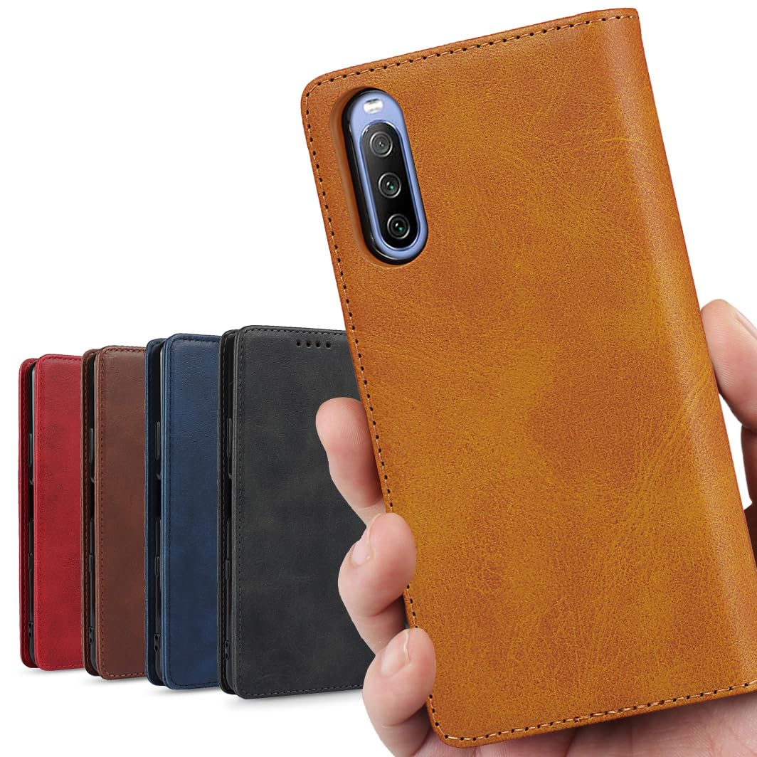 Xperia 10 III ケース 手帳型 Xperia10III ソニー SO-52B docomo SOG04 au A102SO カバー 対応 エクスぺリア Xperia 10 lll 手帳 xperia10iii SO52B エクスぺリア Xperia103 エクスぺリア10III スマホケース case 適用 iCoverCase マグネット カード 落ち着いた レトロ ライトブラウン